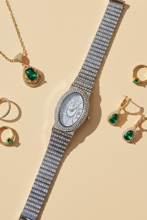 Camelot Crystal Watch | Oval Dial Bracelet Style