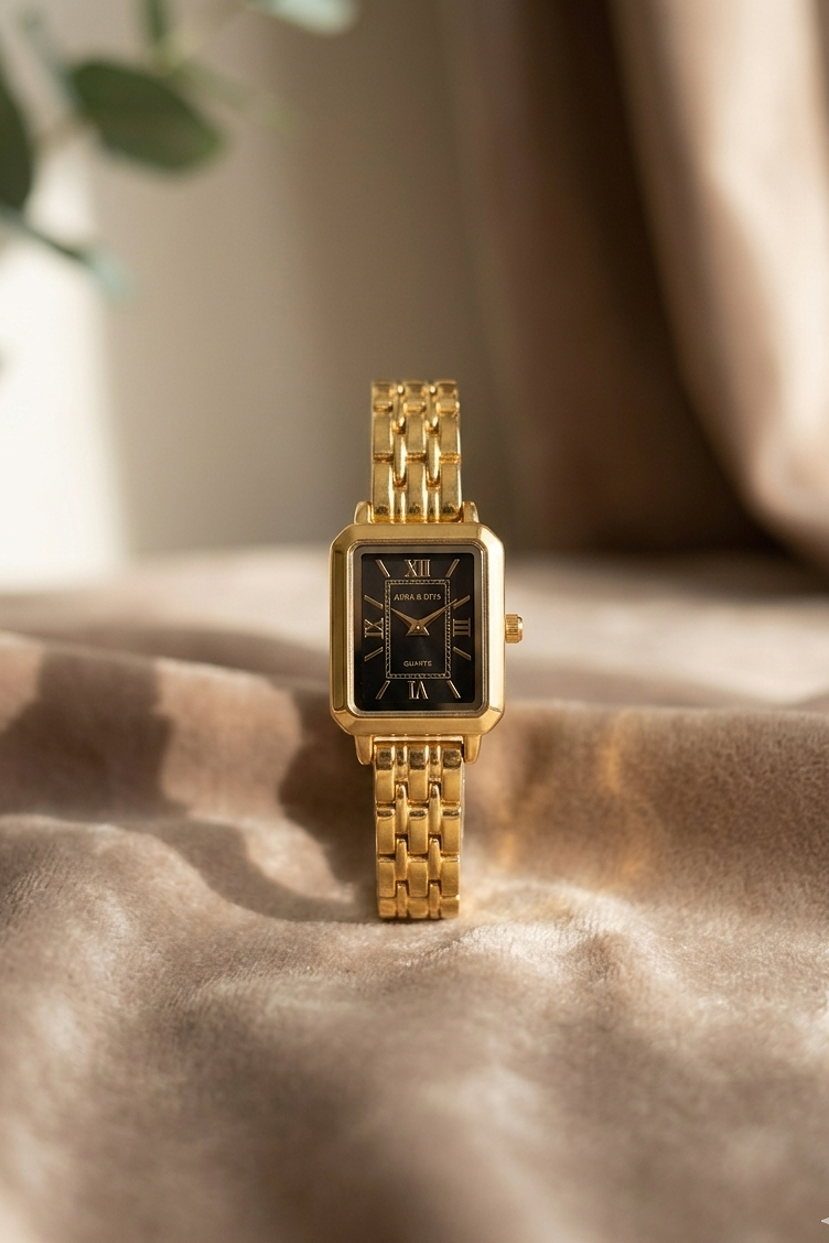 Luxury Gold Rectangular Women’s Watch