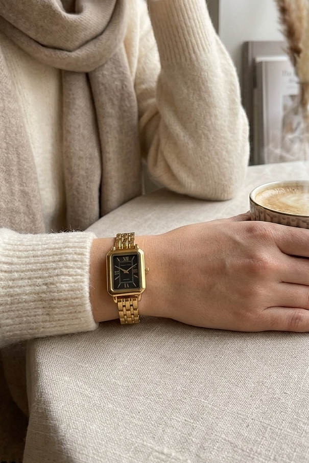 Luxury Gold Rectangular Women’s Watch