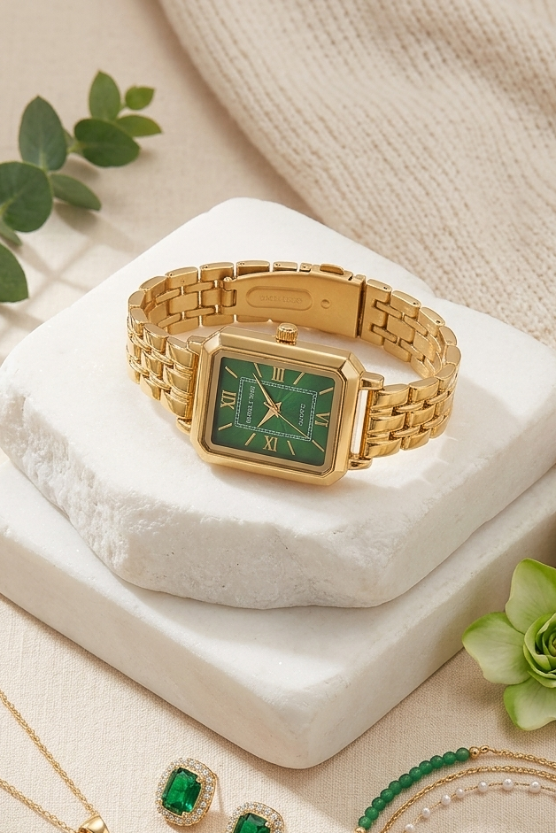 Luxury Gold Rectangular Women’s Watch