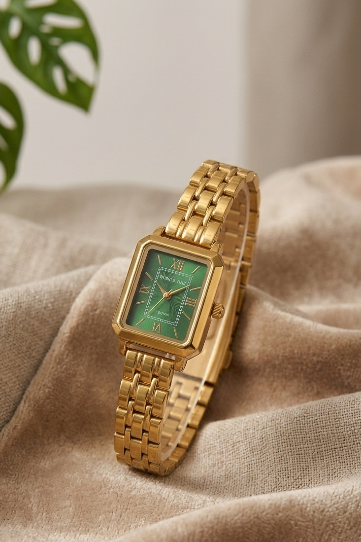 Luxury Gold Rectangular Women’s Watch