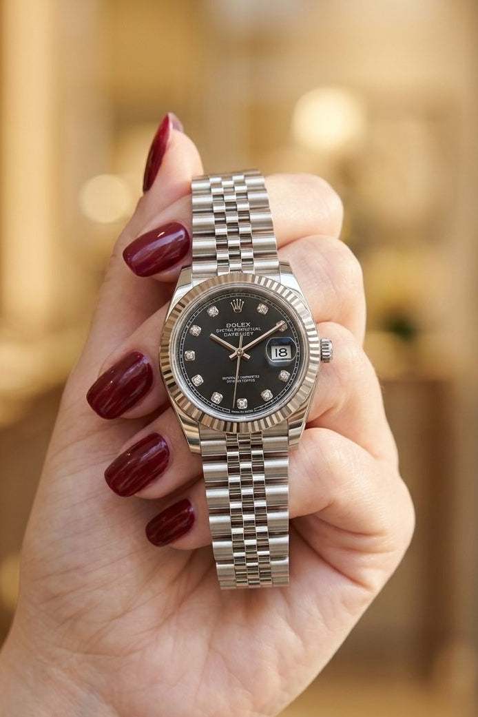Rolex Women’s Watch | Elegant Stainless Steel.