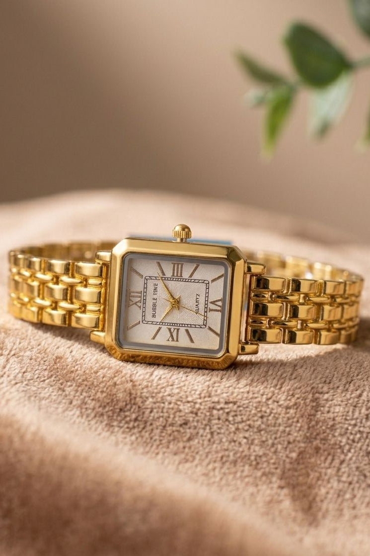 Luxury Gold Rectangular Women’s Watch