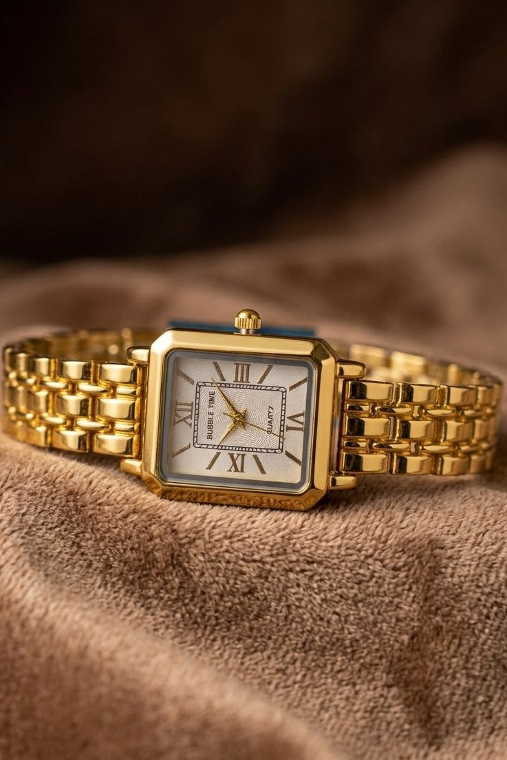 Luxury Gold Rectangular Women’s Watch