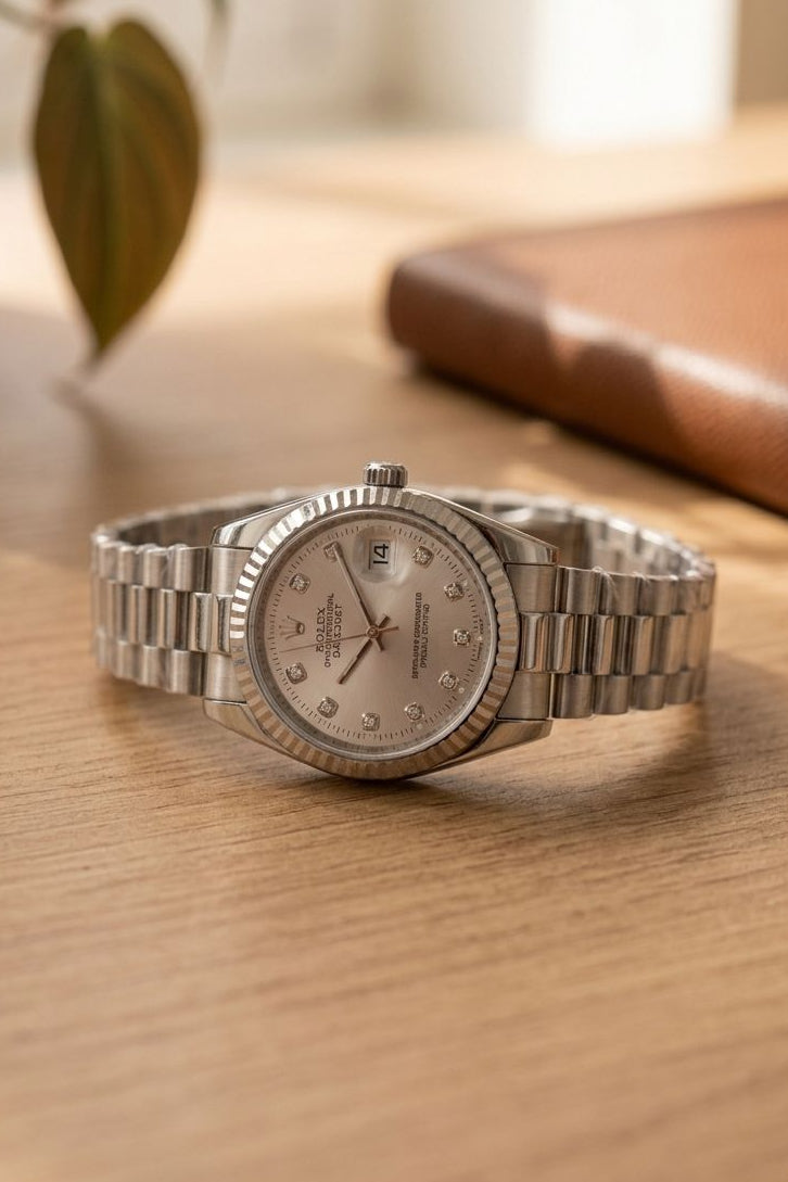 Rolex Women’s Watch | Elegant Stainless Steel.