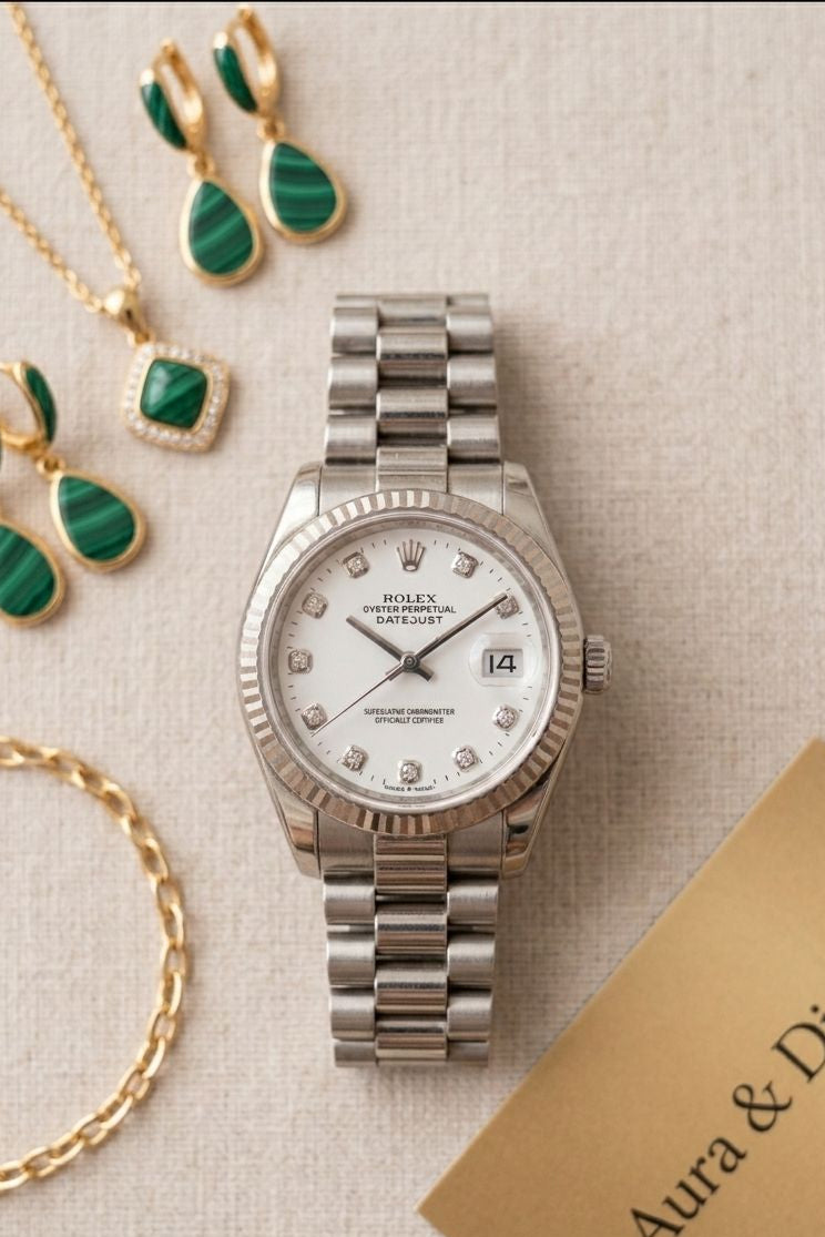 Rolex Women’s Watch | Elegant Stainless Steel.