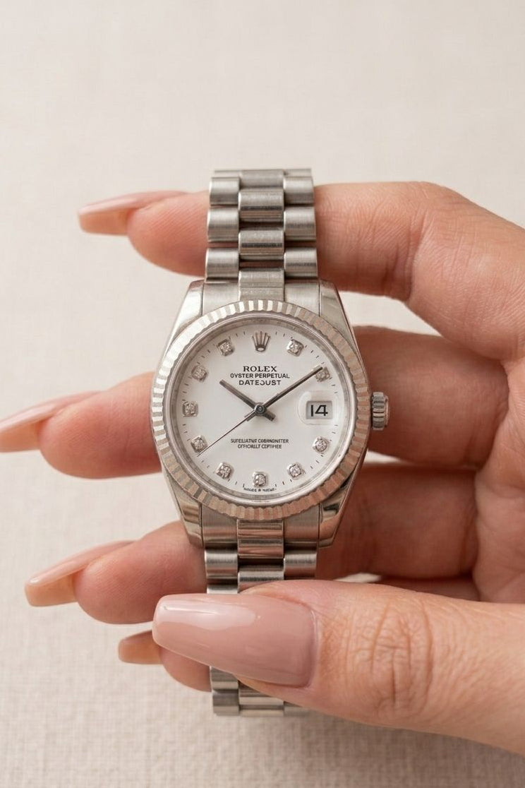Rolex Women’s Watch | Elegant Stainless Steel.